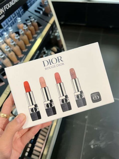 rouge dior mini lipstick set swatch|christian dior transfer proof lipstick.